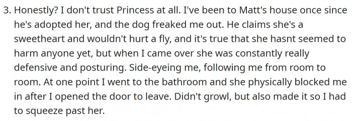 The bottom line is she doesn't want her in her home.