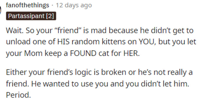 Then people came to the comments and let her know that she's not wrong and that her actions make perfect sense.