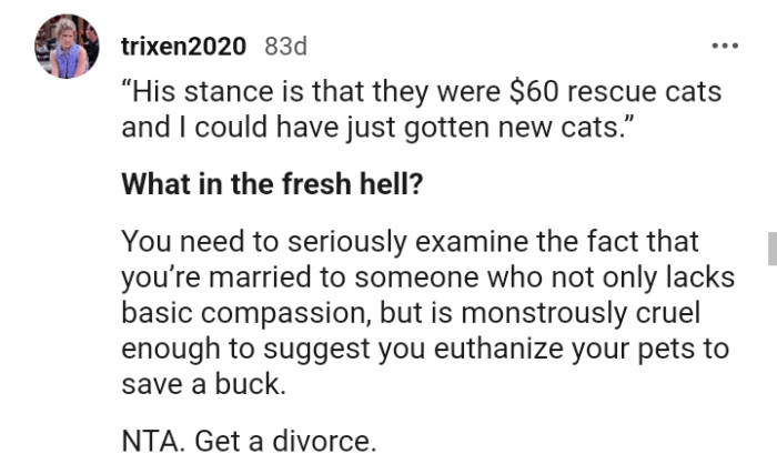 Marrying someone who lacks basic compassion