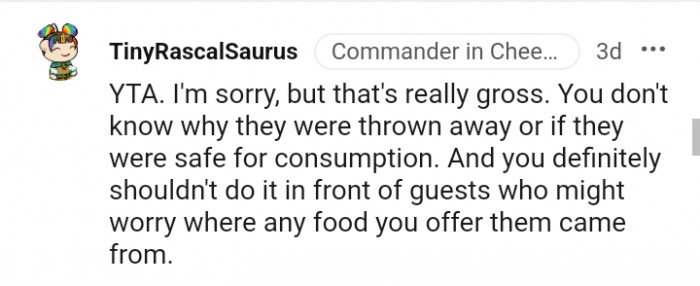 You definitely shouldn't do it in front of guests