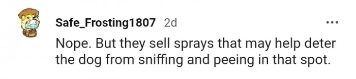 Buying sprays that will help deter dogs from sniffing and peeing