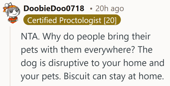 Not every visit needs to include a pet, especially when it disrupts someone else’s home.