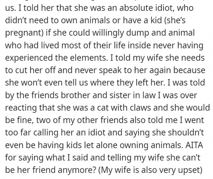 Of course, the couple was upset and the husband couldn't help but saying some things to this friend