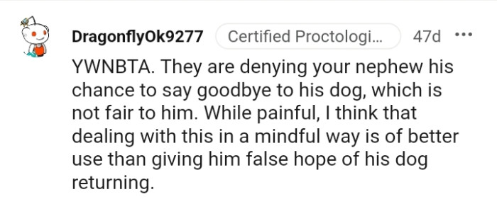 They are denying the boy his chance to say goodbye