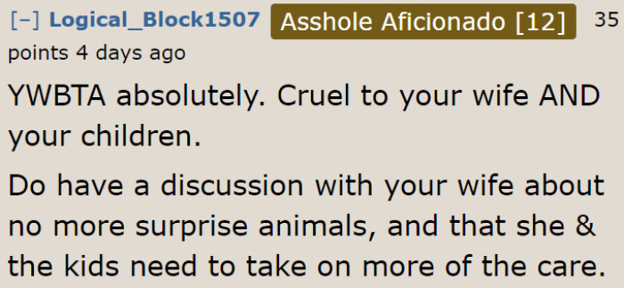 A Discussion Needs to Be Held Between the OP and His Wife.