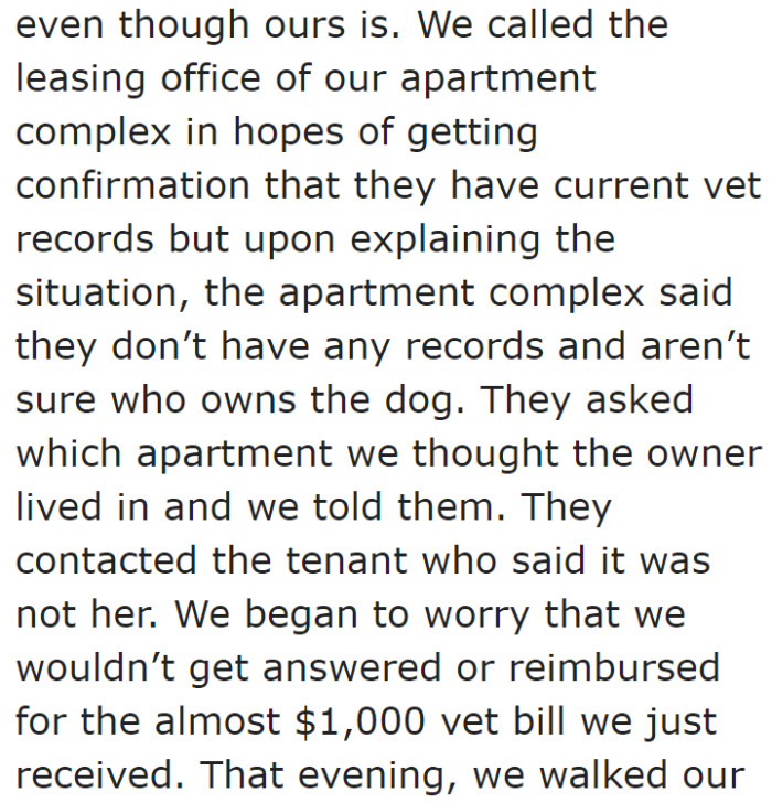 They reported the situation to the leasing office of their apartment complex.