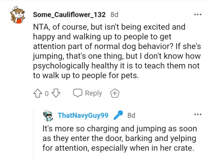 This Redditor doesn't know how psychologically healthy it is to teach them not to walk up to people for pets