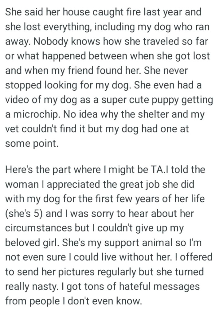 She even had a video of OP's dog as a super cute puppy getting a microchip