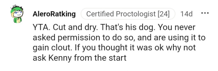 You never asked permission to do so