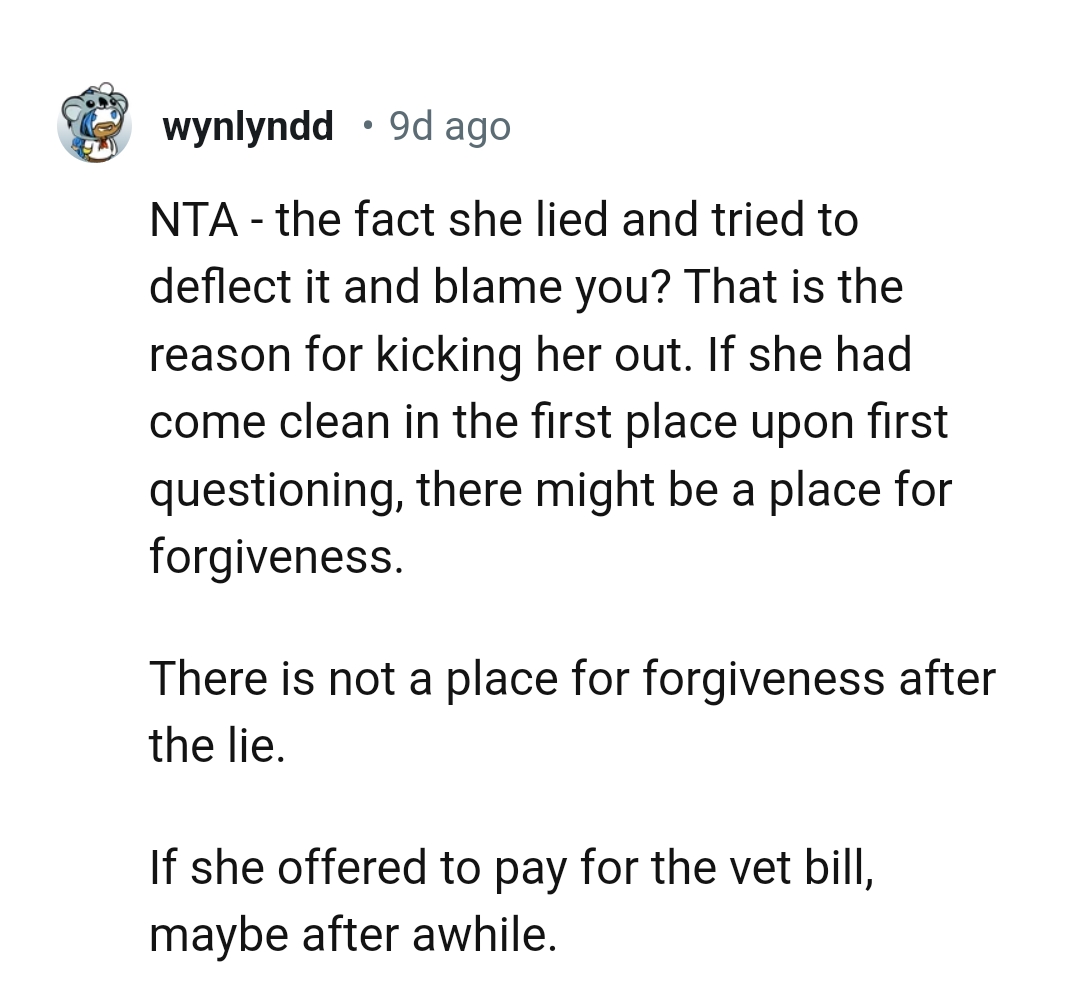 There is no place for forgiveness after a lie