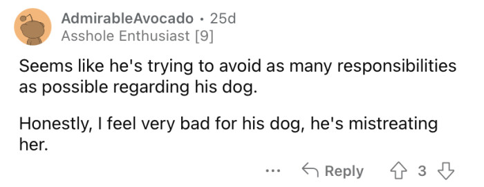 "He's mistreating her."