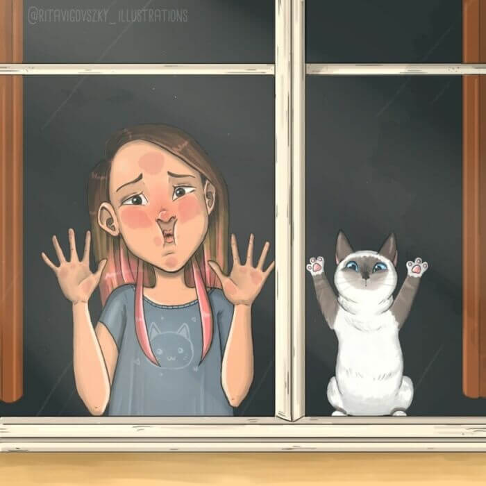 11. Someone must have spotted a bird on the lawn