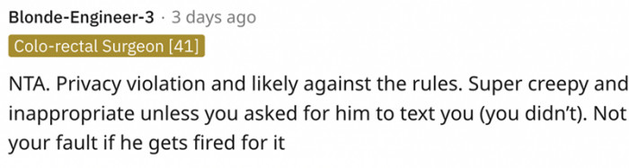 It's not your fault if he's fired