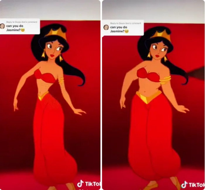 Then people asked her to draw Jasmine,