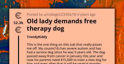 Old Woman Gets Tricked After Posting Online That She Wants Free Therapy Dog That's Perfectly Behaved