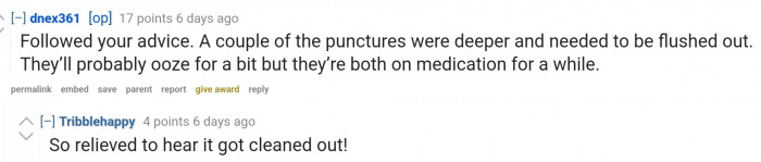Good thing some people provided their input regarding the dog bites.