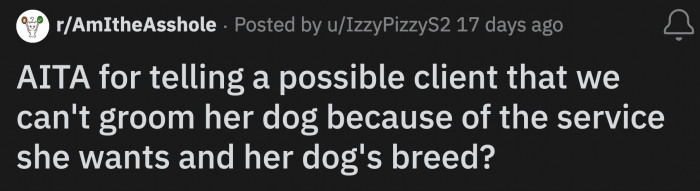 This interaction happened in March, and the dog owner is still calling OP to convince them to shave her dog.