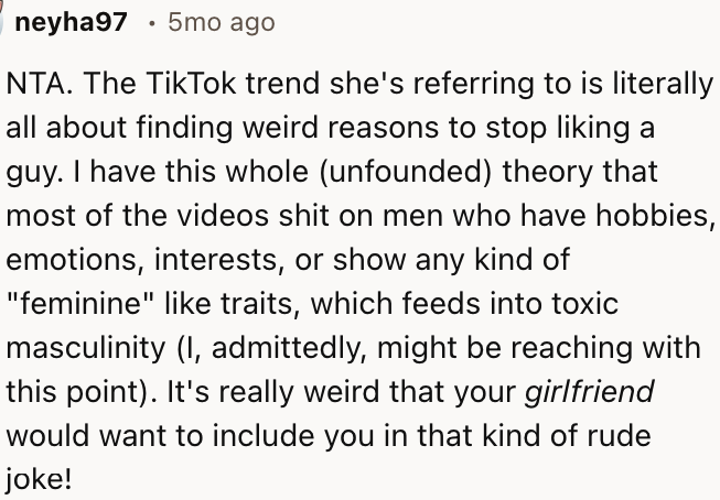 Looks like the girlfriend is implying something.