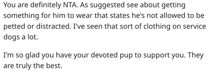 9. She should wear dog clothes that tell people he shouldn't be petted.