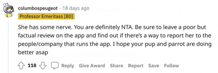 This pet sitter sure has some nerve