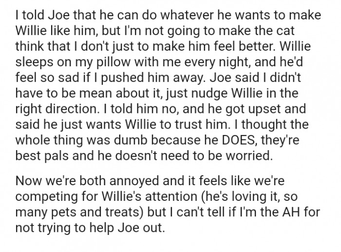 Joe said the OP didn't have to be mean about it