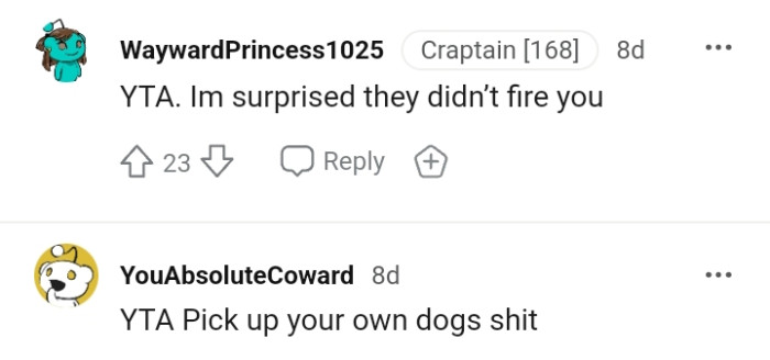 This redditor is surprised the OP was not fired