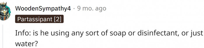 Just water, or soap?