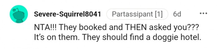 They should find a doggie hotel