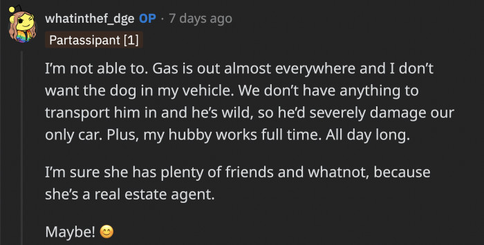 OP wouldn’t be able to do that as well