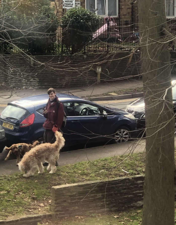 Millie Morris' boyfriend Chris is a dog walker, and he often brings his 'clients' to visit her.