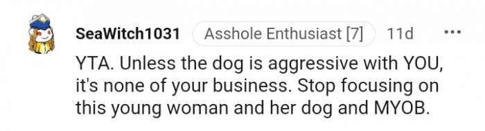 Stop focusing on this young woman and her dog