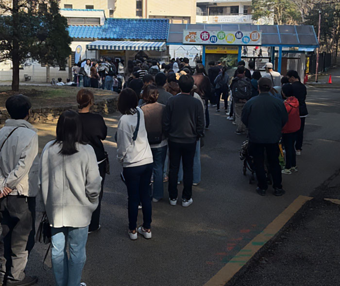 Long lines formed outside the zoo as Punch's story went viral