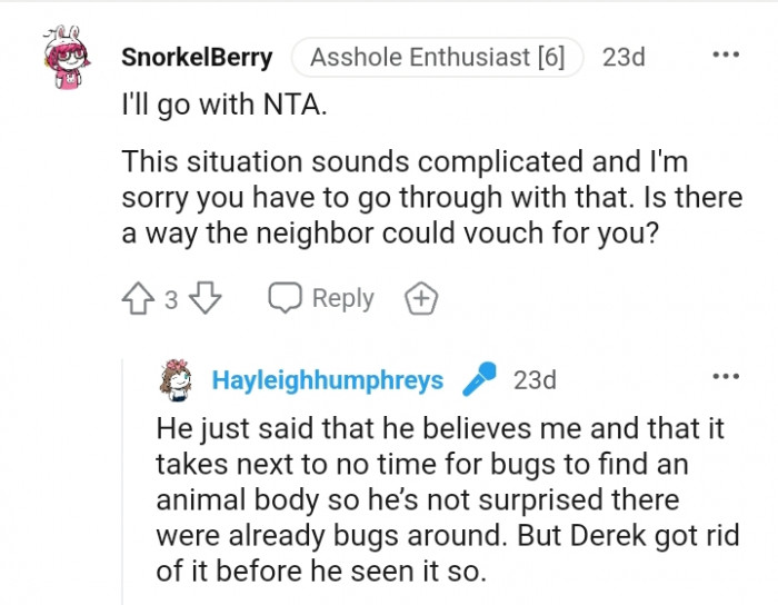 Derek got rid of it before he could see it