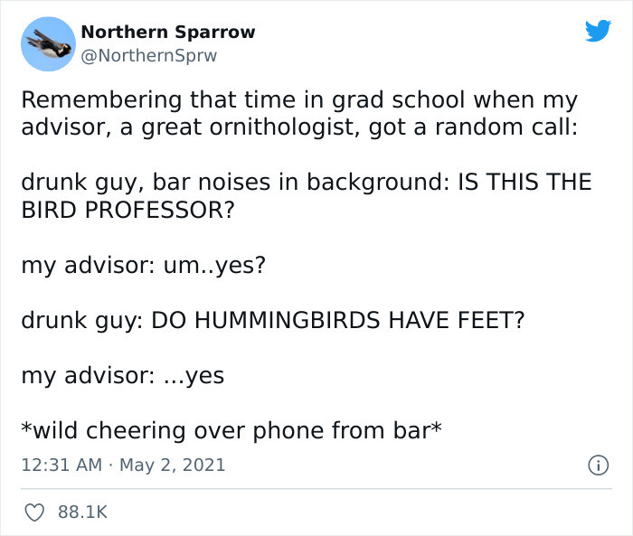 13. Is this the bird professor?