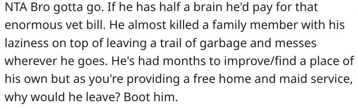 19. She has been acting like a maid to her brother, that is why he kept up with the act.
