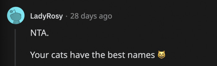 On another note, OP and their partner chose pretty cool names