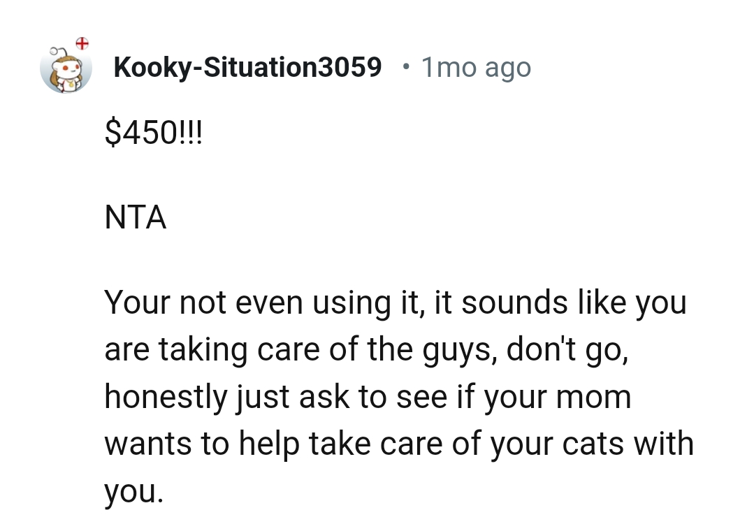 Seeing if the mom wants to help