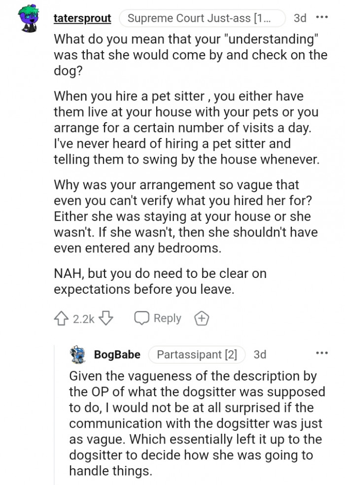 Why was your arrangement so vague?