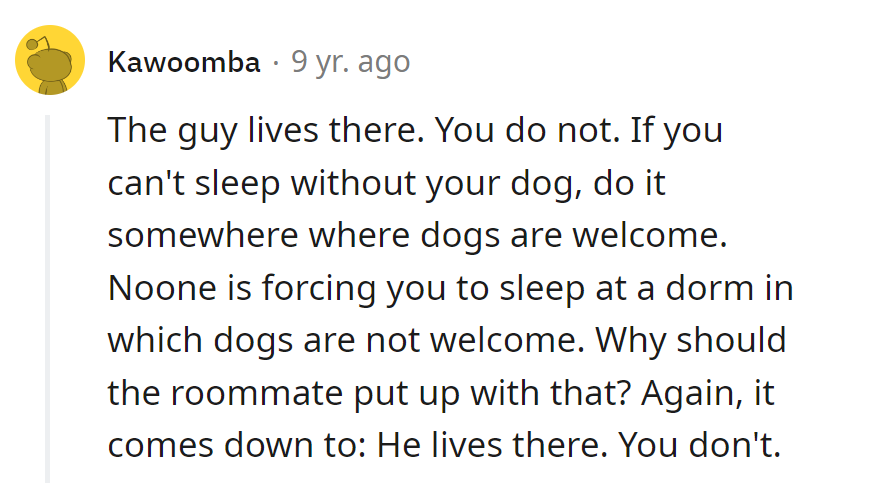 Home turf, his rules. Time to leash up elsewhere.