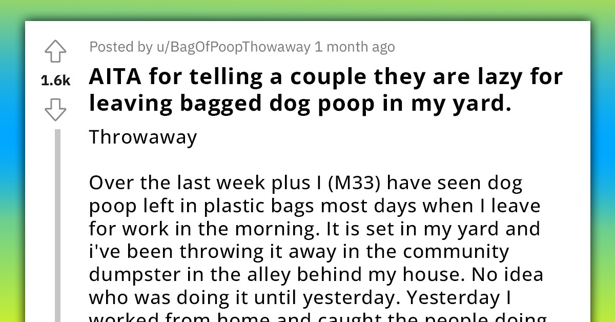 Redditor Yells At People Who Constantly Leave Dog Poop Bags On His Lawn, Gets Called An A-Hole