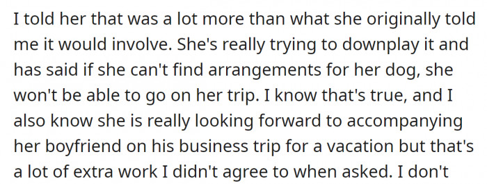 So she had to react and tell her friend it was a lot more than she originally planned.