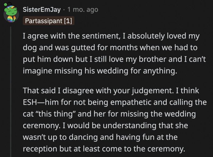 A lone commenter said that everyone handled the situation poorly and all of them were at fault for how things played out