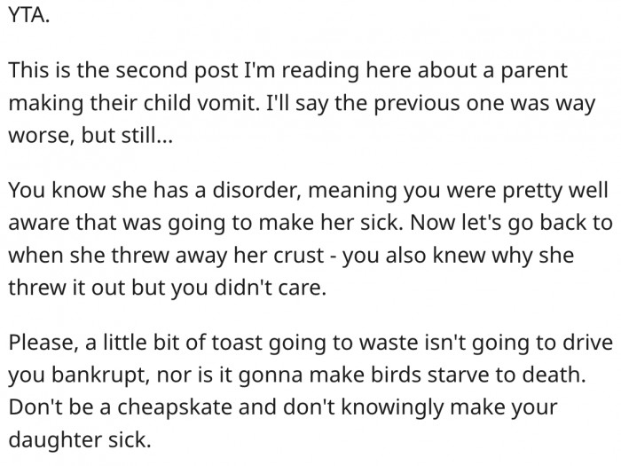 2. She isn't taking her daughter's health condition seriously.