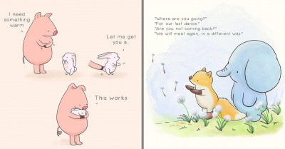 20+ Heartwarming Animal Comics That Spread Positive Vibes Shared by an Illustrator Online
