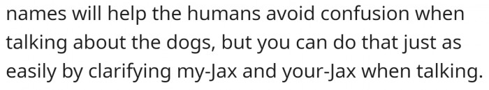 Changing names will only help humans.