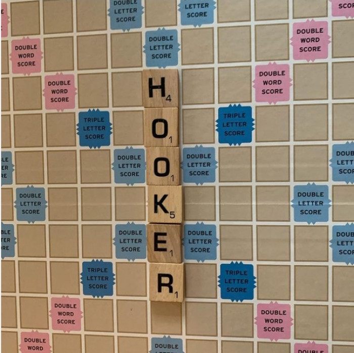 4. That moment when your husband starts a Scrabble game this way