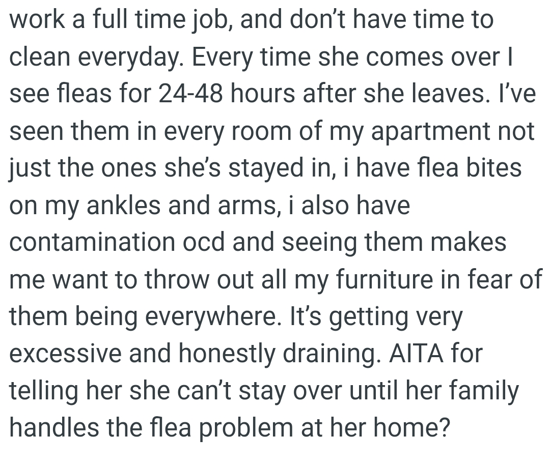 Seeing them makes the OP want to throw out all her furniture in fear of them being everywhere.