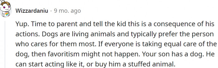 That kid should try to be nicer to the dog and spend more time with it