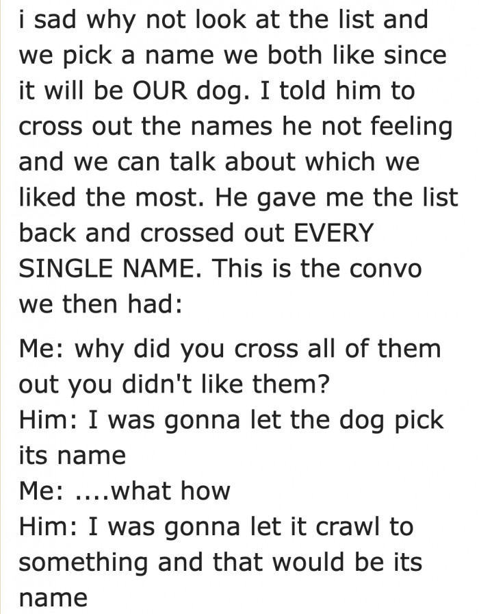 How a previous conversation started.