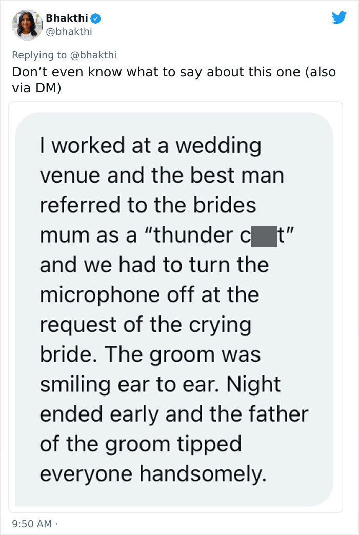 2. This would literally ruin the whole wedding in one second.